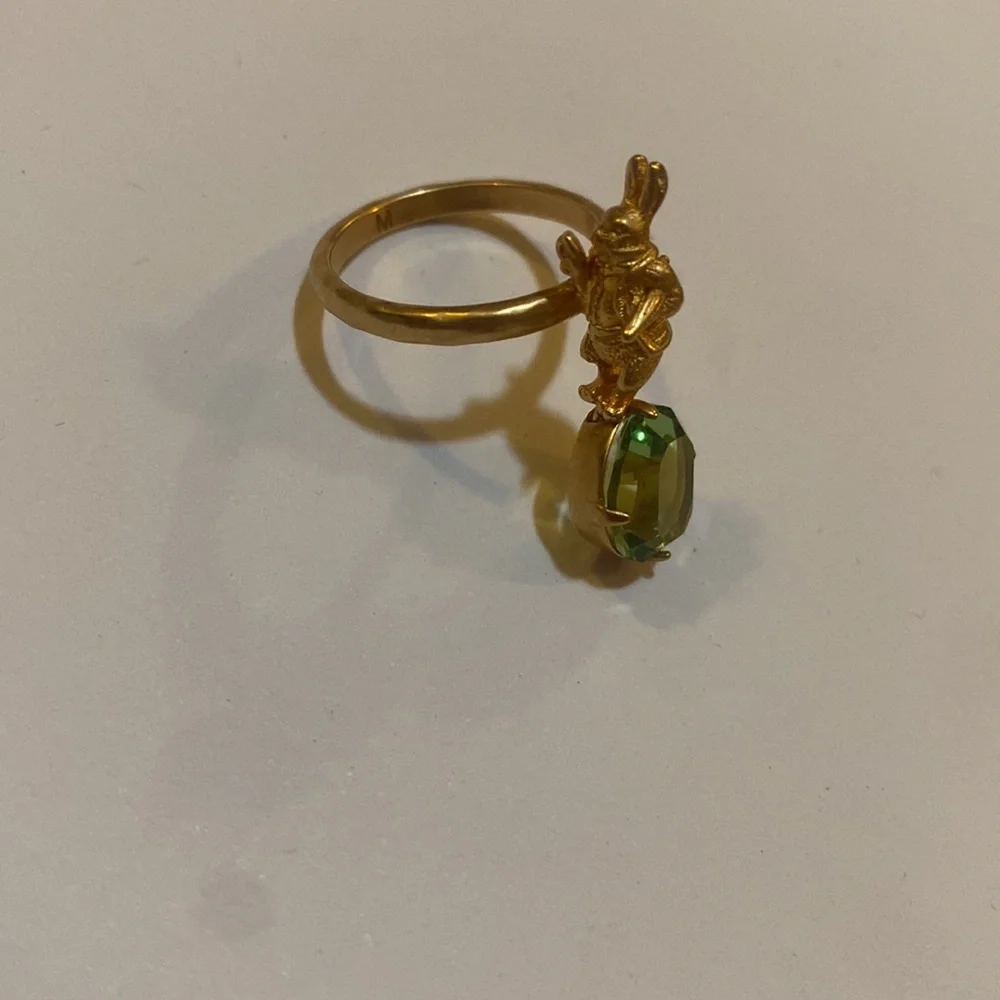 Dior Dream Ring size M Gold Finish Metal With Green Crystal - Picture 4 of 8